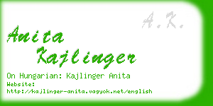 anita kajlinger business card